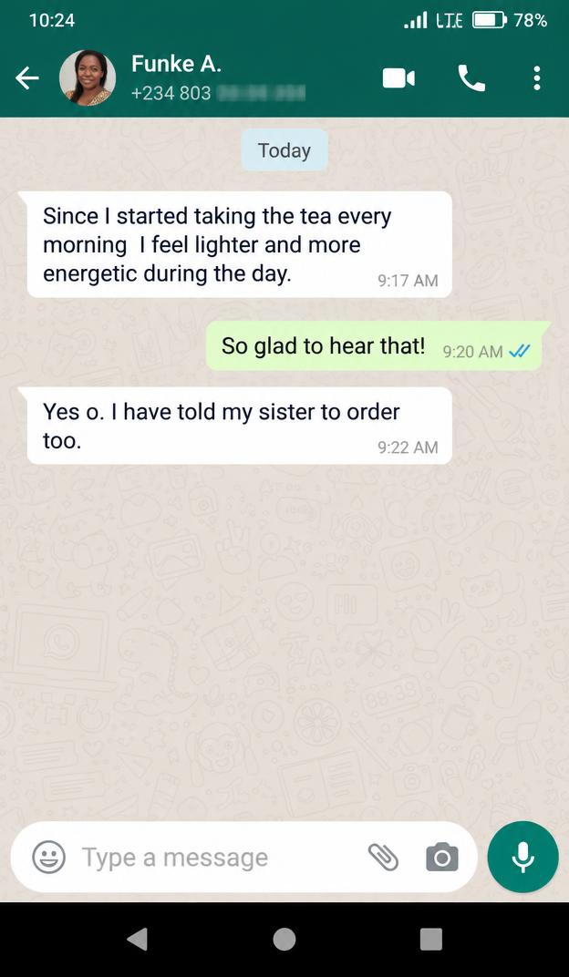 WhatsApp: I feel lighter and more energetic since it became part of my mornings.